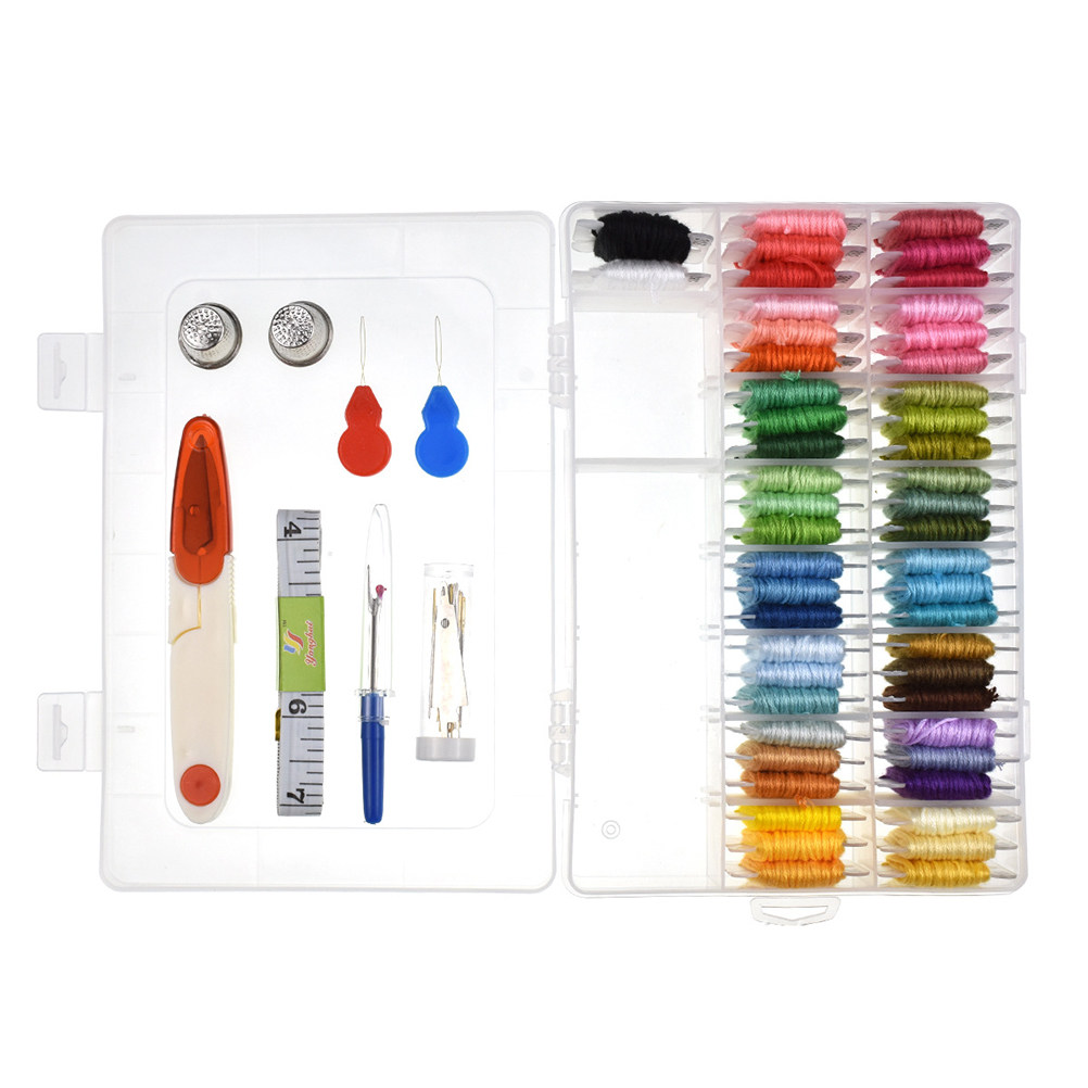 Embroidery Tools - 50種類の刺繍キット、初心者向けパターン入りキット、初心者用用品と道具