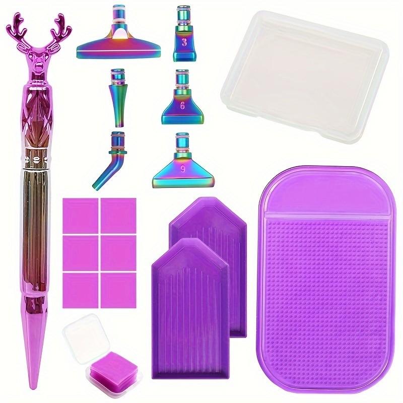 Embroidery Tools - 鹿の角の形をしたラインストーンペン、メタルチップ付き、ダイヤモンドペインティングアクセサリーツール、ダイヤモンドペインティングカラフルラインストーンペンチップ、DIYラインストーンペン、5Dダイヤモンド刺繍カラフルメタルペンチップツールセット