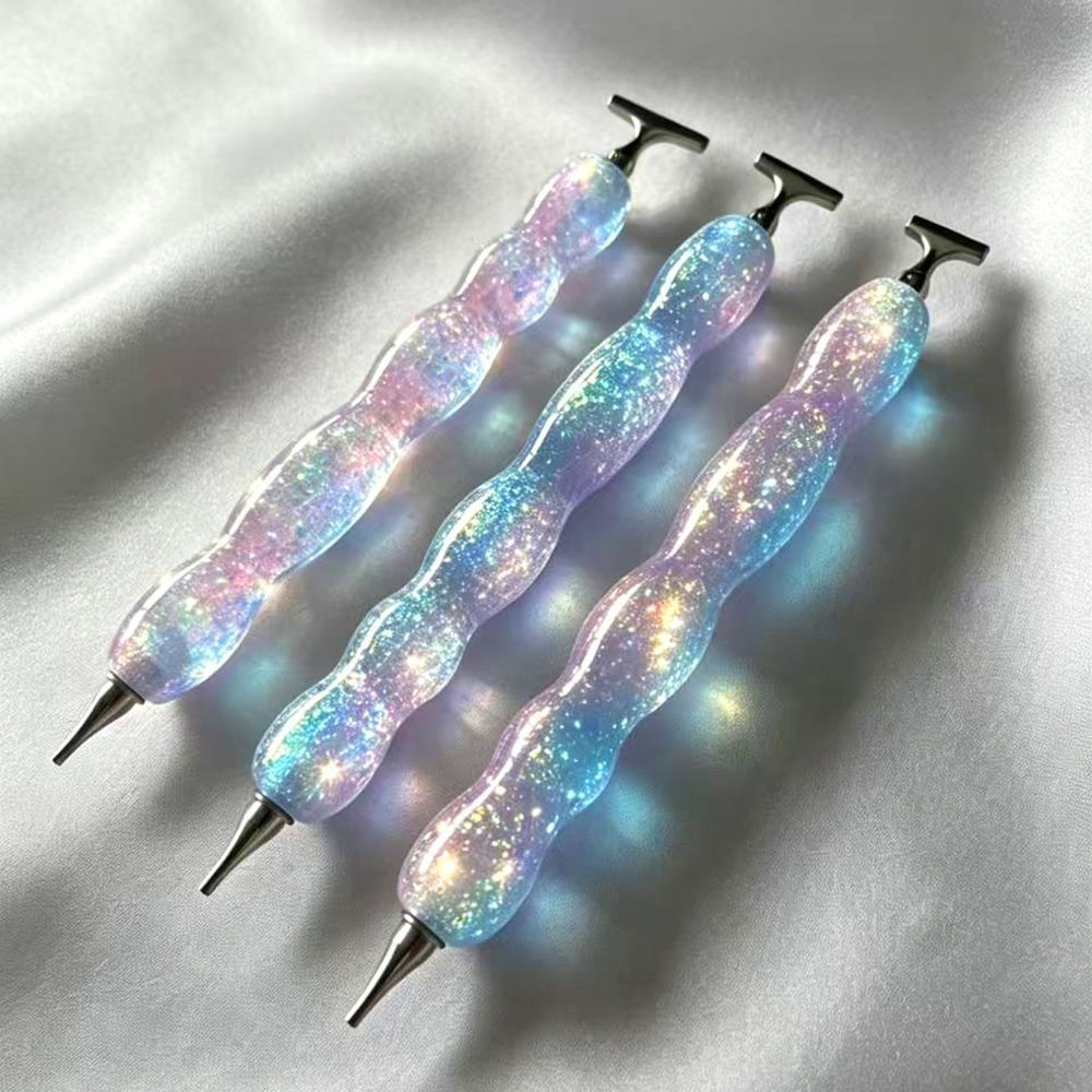 新しいピンクブルーの光沢のあるダイヤモンドペイントペン、ネジ - Embroidery Tools のレビューと価格