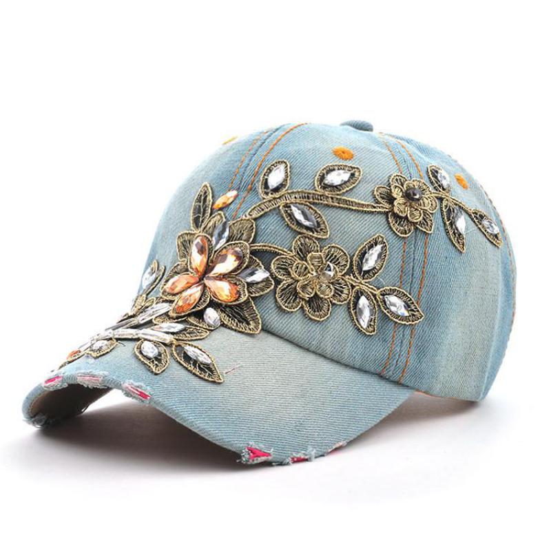 Cokk-女性の野球帽、刺embroidery花、デニムバッ - Embroidery On Jeans のレビューと価格