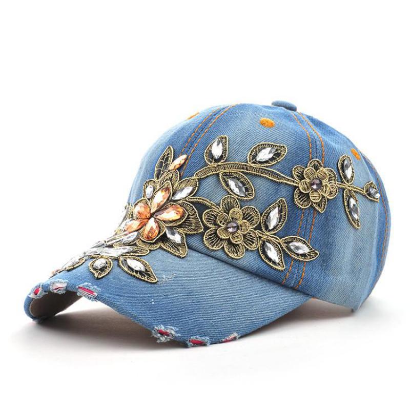Cokk-女性の野球帽、刺embroidery花、デニムバッ - Embroidery On Jeans のレビューと価格