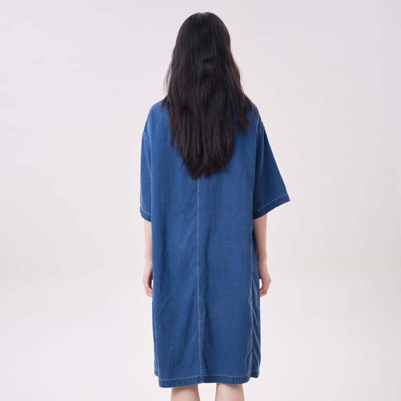 MOVEUP リヨセルデニムドレス ポロカラー ハートキャッ - Embroidery Cat のレビューと価格