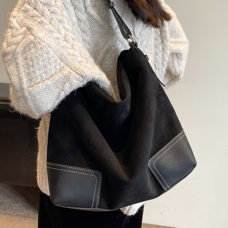 スエードトレンディな多用途トートバッグ女性用ショルダーバッグ - Embroidery Class のレビューと価格