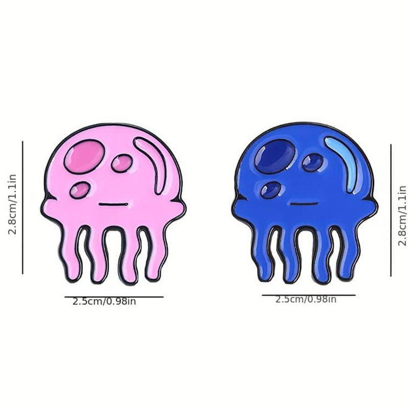 かわいいクラゲ金属バッジブルーピンク漫画クラゲピン動物ブロー - Embroidery Fish のレビューと価格