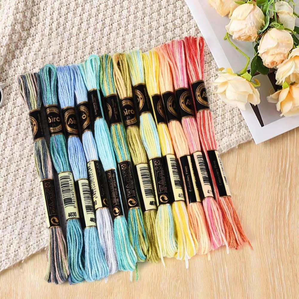 12かせ105ヤード6プライ多色クロスステッチフロス ポリエ - Embroidery Bracelet のレビューと価格