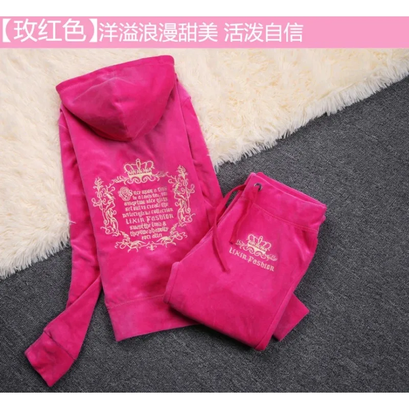 Jc-女性のベルベットのトラックスーツ,ブランドのベルベット - Embroidery Motif のレビューと価格