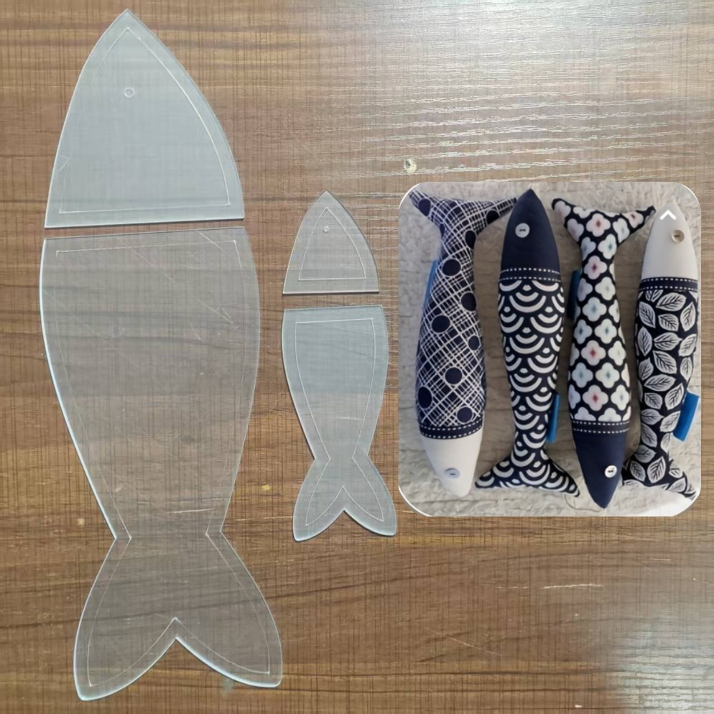魚キルティングテンプレート アクリル製縫製ツール DIYギフ - Embroidery Fish のレビューと価格