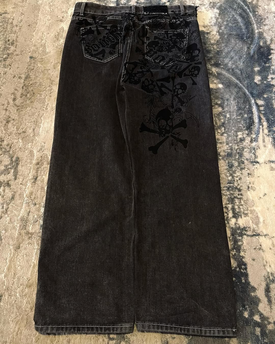 Y2Kストリートニュースカル刺繍ジーンズアメリカンファッショ - Embroidery On Jeans のレビューと価格