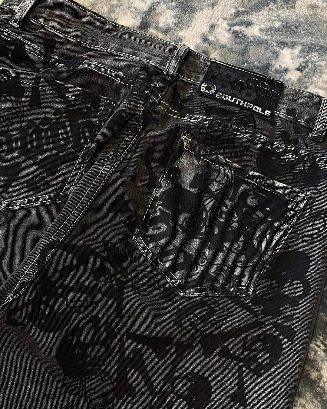 Y2Kストリートニュースカル刺繍ジーンズアメリカンファッショ - Embroidery On Jeans のレビューと価格