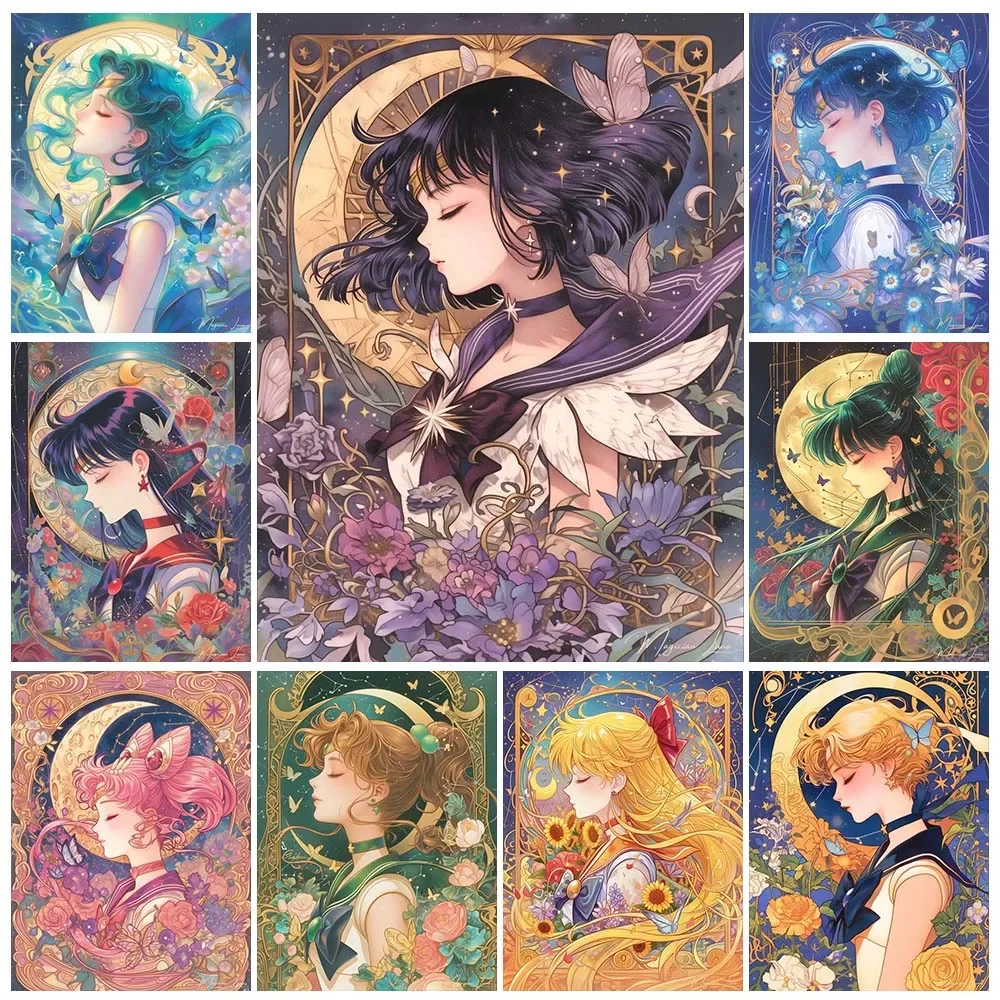 漫画アニメダイヤモンドペインティング美少女月少女戦士貼り付け - Embroidery Room のレビューと価格