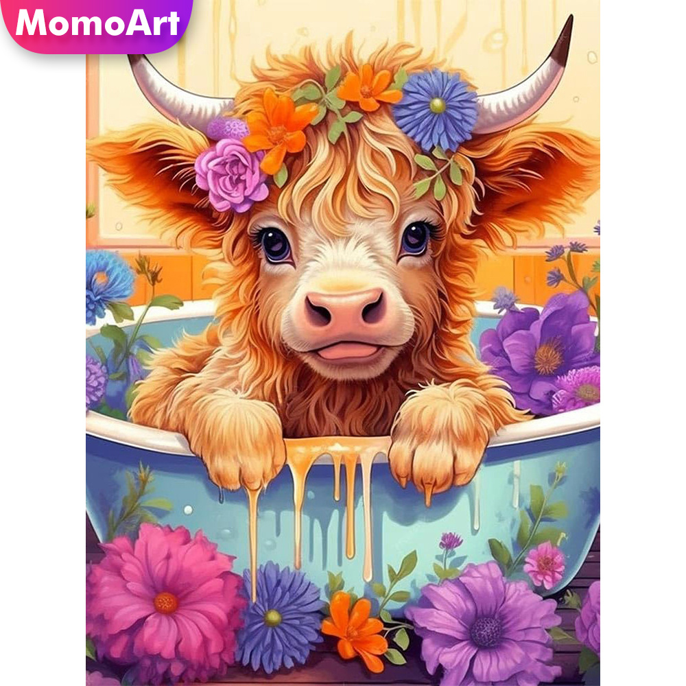 Momoart カウントクロスステッチ牛動物刺繍生地フラワー - Embroidery Design Patterns Flowers のレビューと価格
