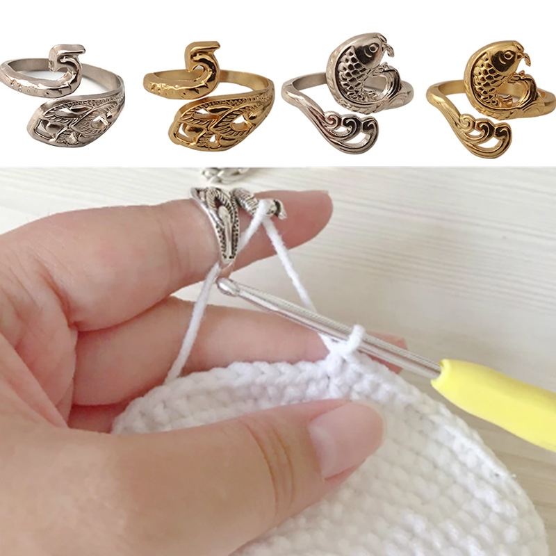 リングループ編みかぎ針編みツール、調整可能、オープンフィンガ - Embroidery Fish のレビューと価格
