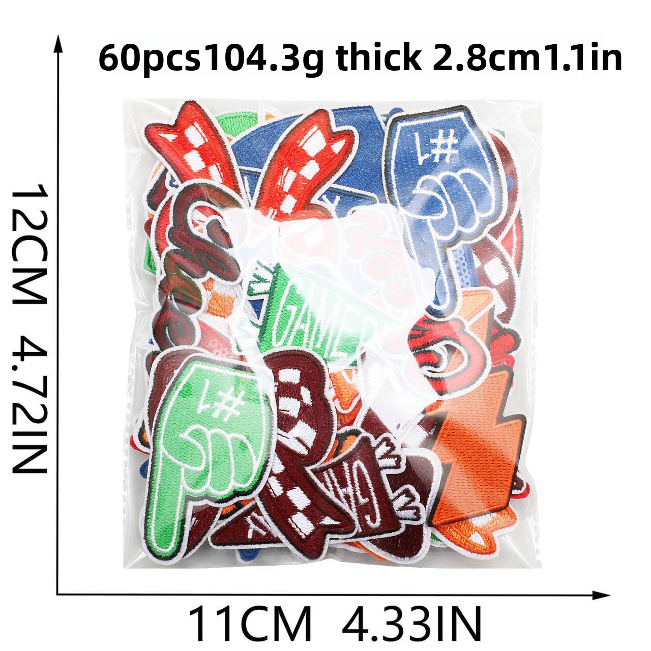 1個入り 赤青緑のエレメント ラブ刺繍パッチ ライトニングス - Embroidery Design Love のレビューと価格