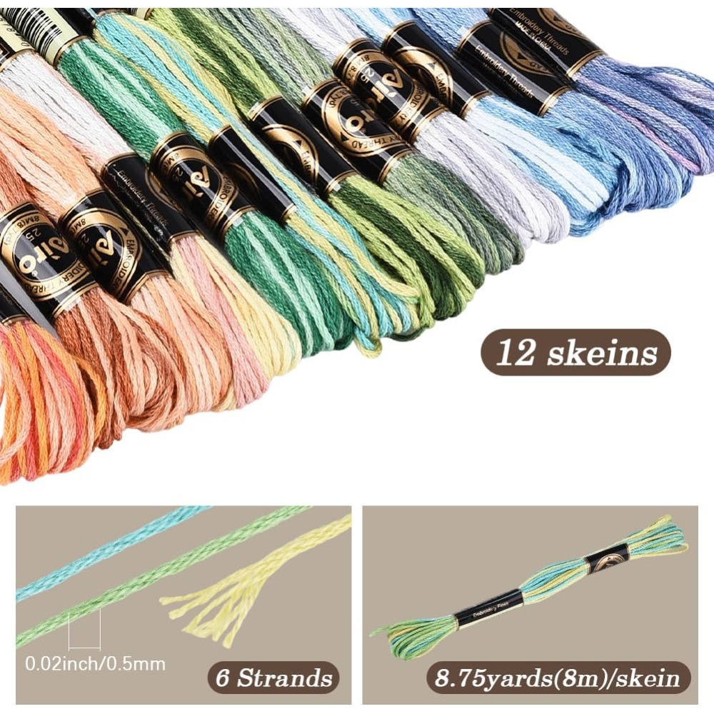 12かせ105ヤードクロスステッチフロス、色とりどりの友情ブ - Embroidery Bracelet のレビューと価格