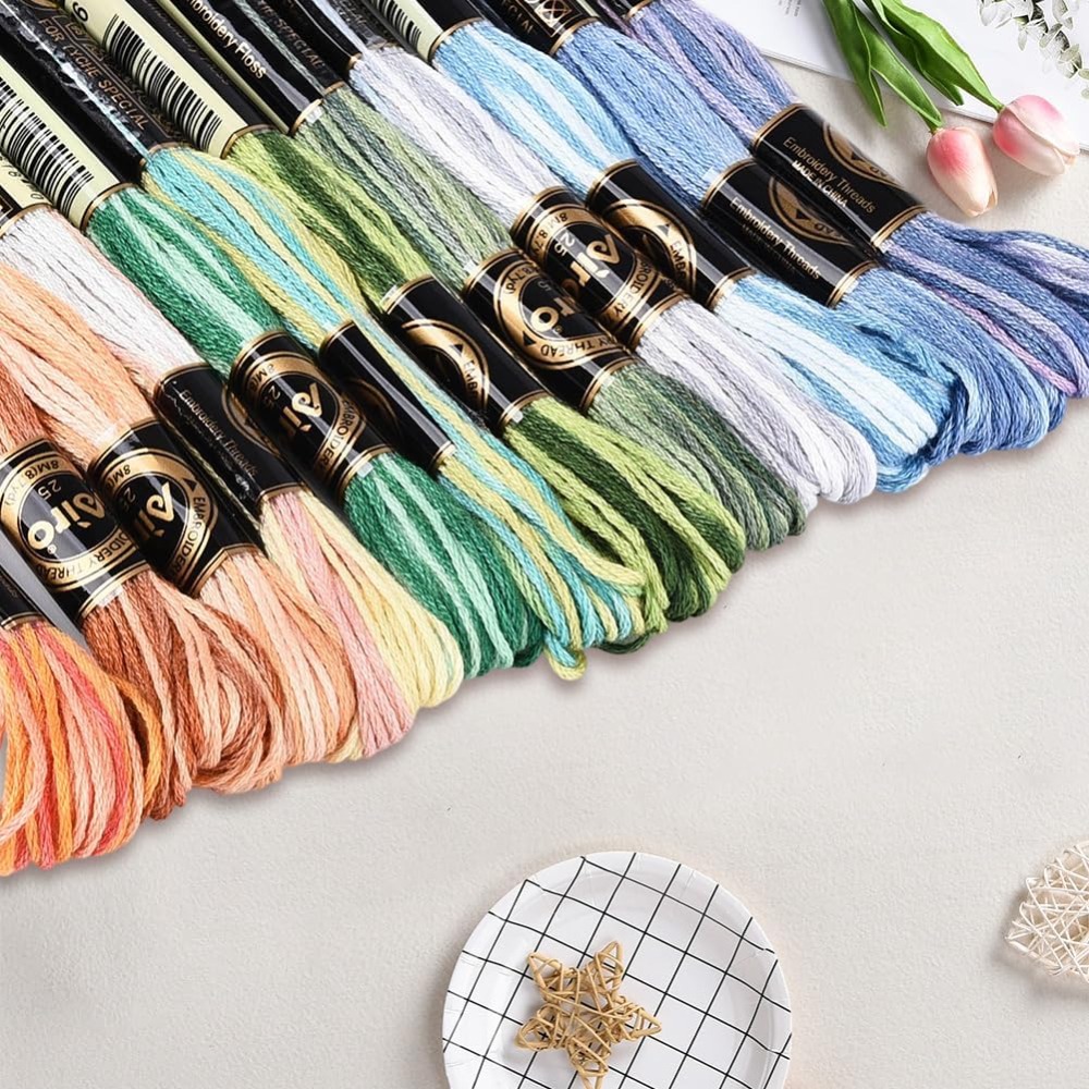 12かせ105ヤードクロスステッチフロス、色とりどりの友情ブ - Embroidery Bracelet のレビューと価格