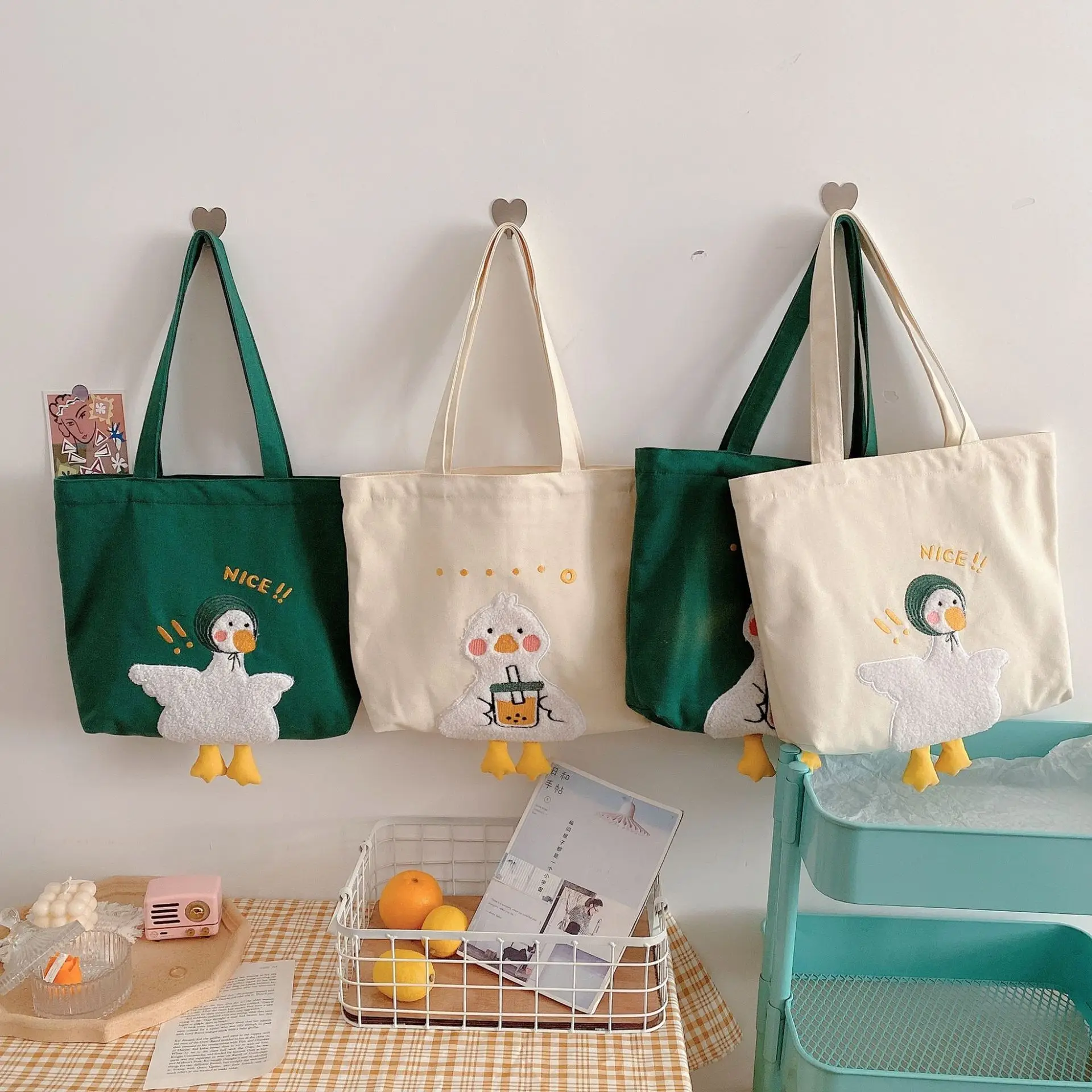 女性用キャンバスショルダーバッグ,素敵なデザイン,2ピース, - Embroidery Design Love のレビューと価格