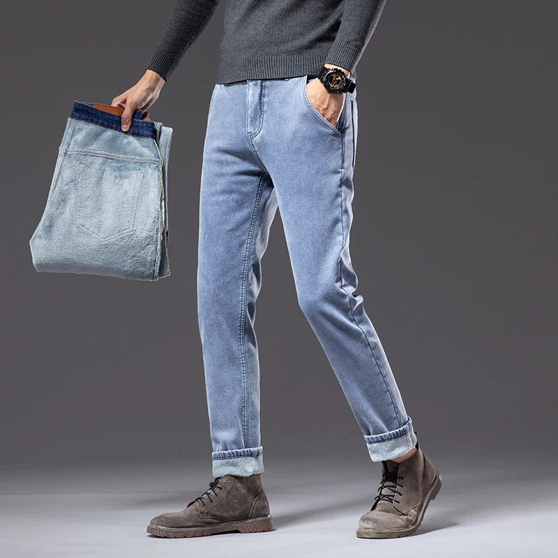 冬用フリース裏地付き厚手暖かいジーンズ ヴィンテージブランド - Embroidery On Jeans のレビューと価格