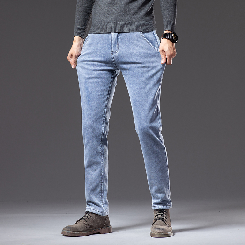 冬用フリース裏地付き厚手暖かいジーンズ ヴィンテージブランド - Embroidery On Jeans のレビューと価格