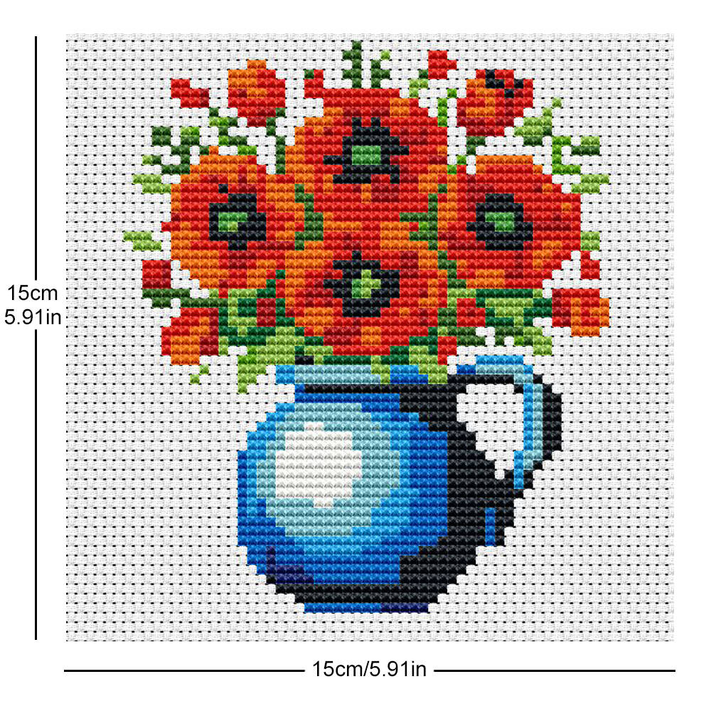 Evershine 8 個ミニフラワークロスステッチ花瓶パタ - Embroidery Design Patterns Flowers のレビューと価格