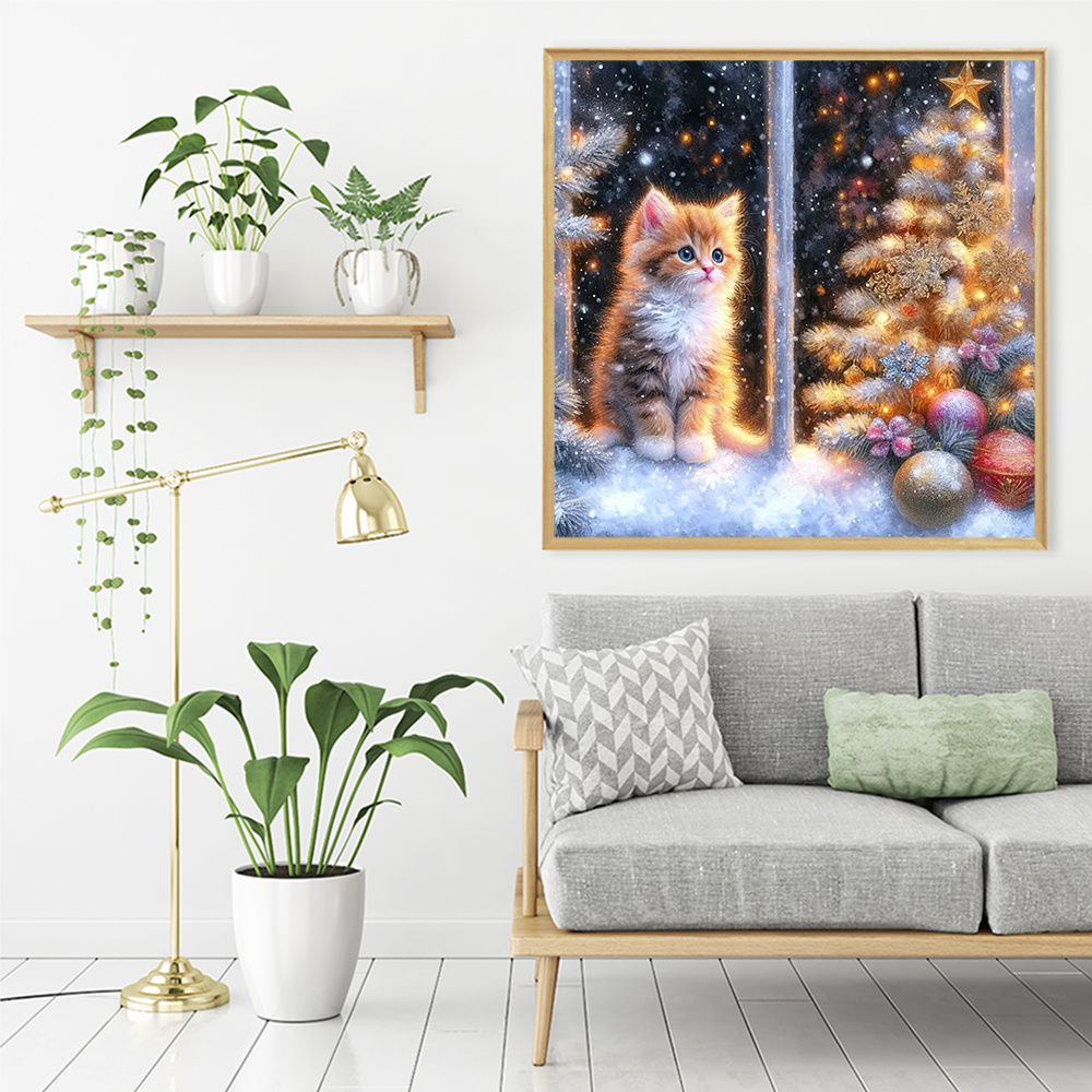 ダイヤモンドペインティング猫動物フルスクエアラウンドモザイク - Embroidery Cat のレビューと価格