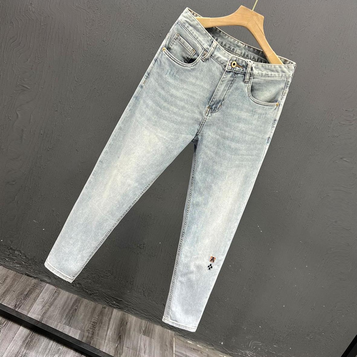 メンズデニムジーンズ,エレガントな新しいファッションパンツ, - Embroidery On Jeans のレビューと価格