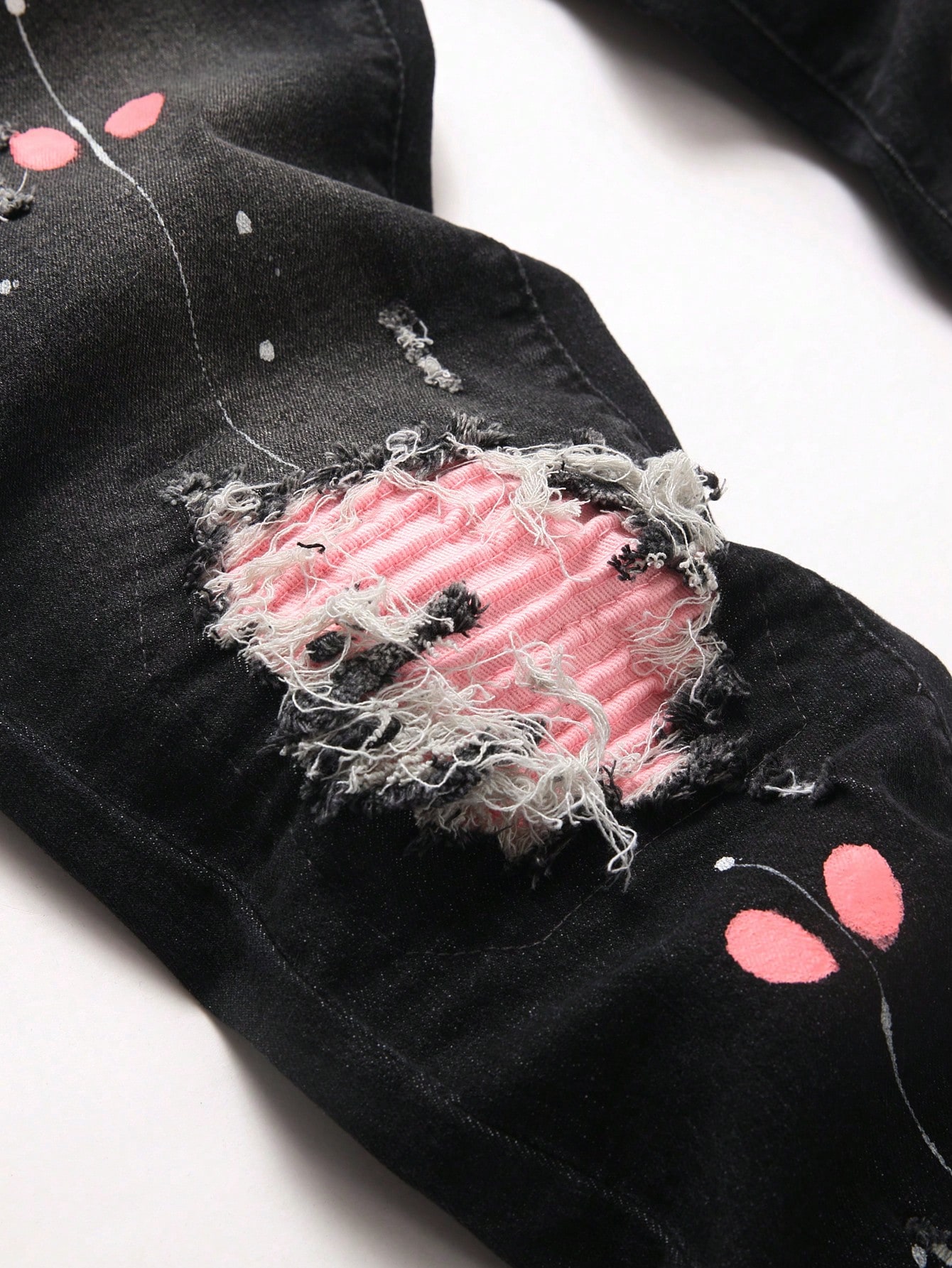 ハイストレッチメンズダメージデニムジーンズ、スキニーヒップホ - Embroidery On Jeans のレビューと価格