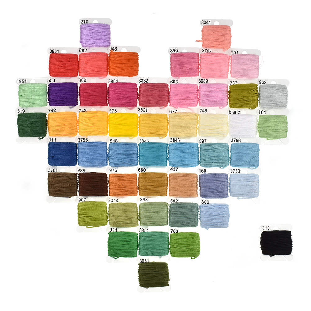 50種類の刺繍キット、初心者向けパターン入りキット、初心者用 - Embroidery Tools のレビューと価格