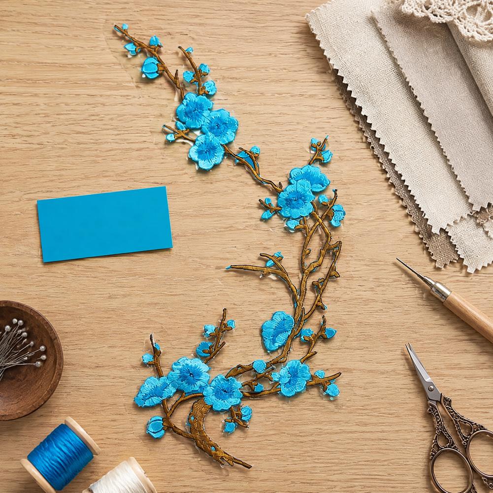 バッグ用刺繍パッチ、梅の花刺繍パッチ、ヴィンテージ桜パッチ、 - Embroidery On Jeans のレビューと価格