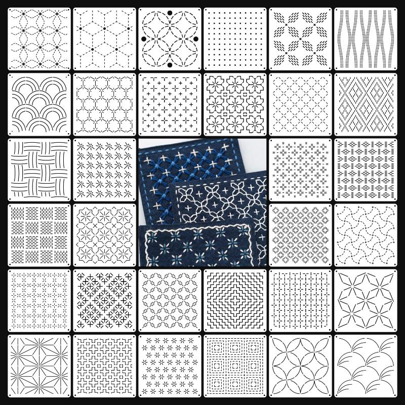 [J]9/32個入りサシコ刺繍テンプレートDIY幾何学模様パ - Embroidery Motif のレビューと価格