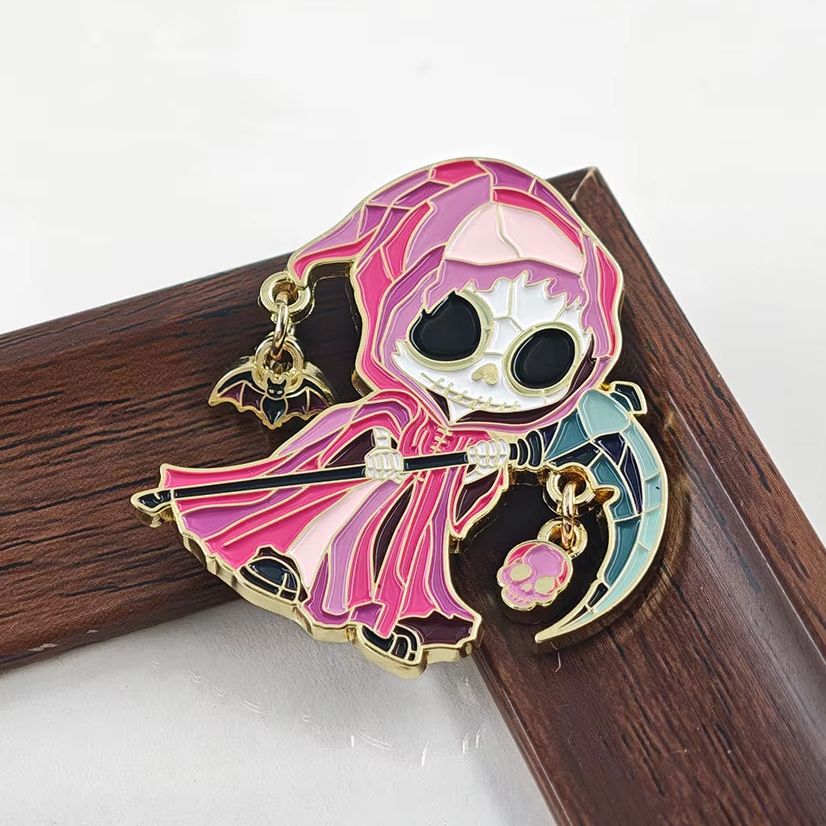 パステルゴス死神ダングルエナメルピンキュートピンク鎌スカルブ - Embroidery Bracelet のレビューと価格