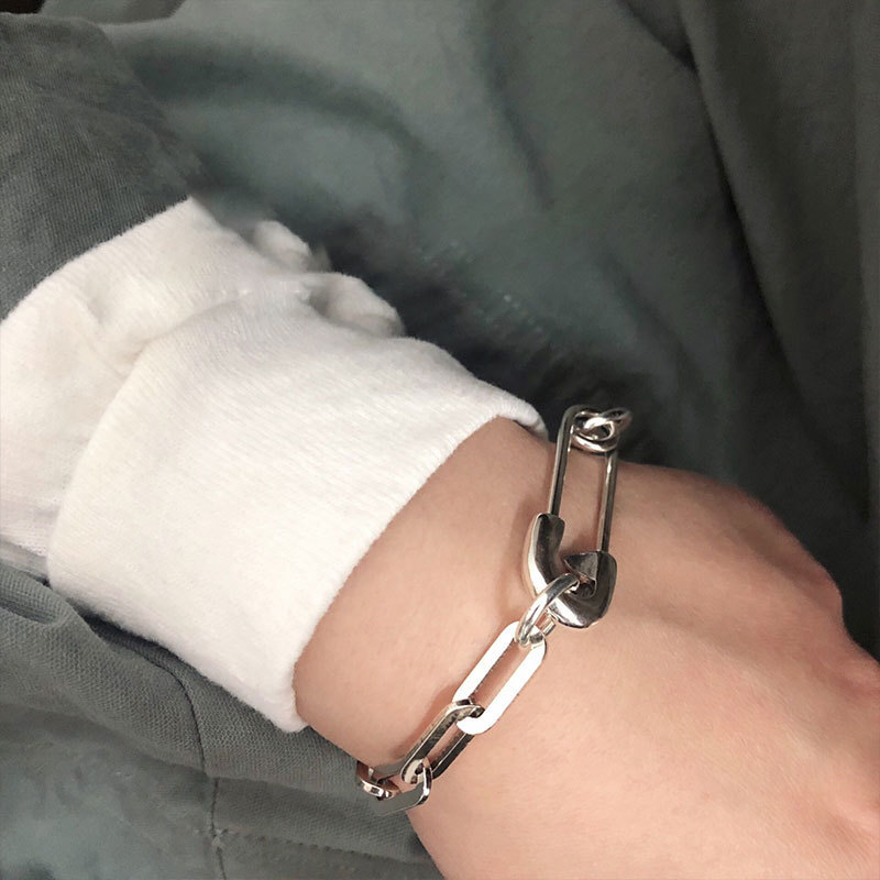 925 スターリングシルバー太いチェーンブレスレット女性のた - Embroidery Bracelet のレビューと価格