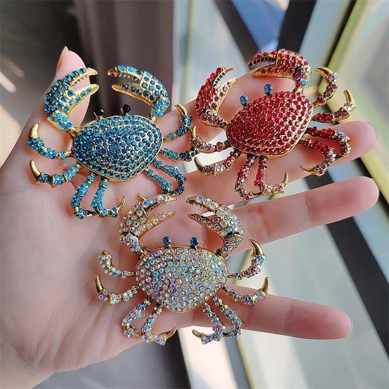 ファッションラインストーンカニブローチパーソナライズされたク - Embroidery Fish のレビューと価格