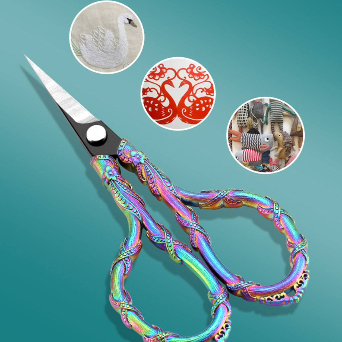 新しいつるヴィンテージはさみテーラー縫製はさみクラフト刺繍は - Embroidery Scissors Small のレビューと価格