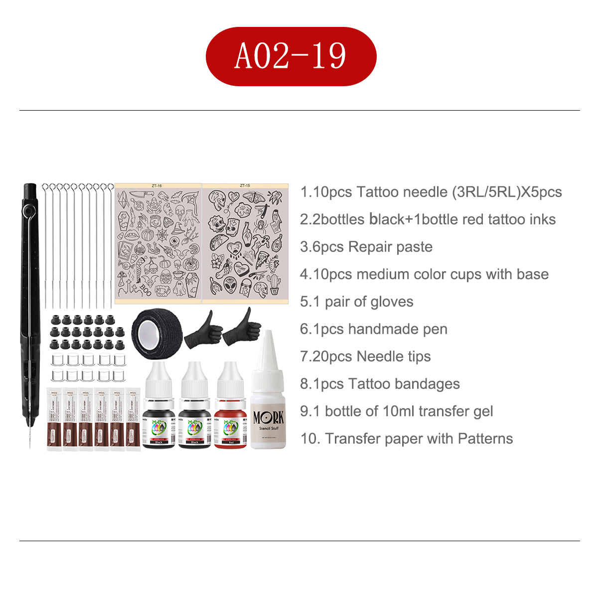 完全なタトゥー用品キット、A4柄タトゥー転写紙 - 描画不要 - Transfer Pen Ink のレビューと価格