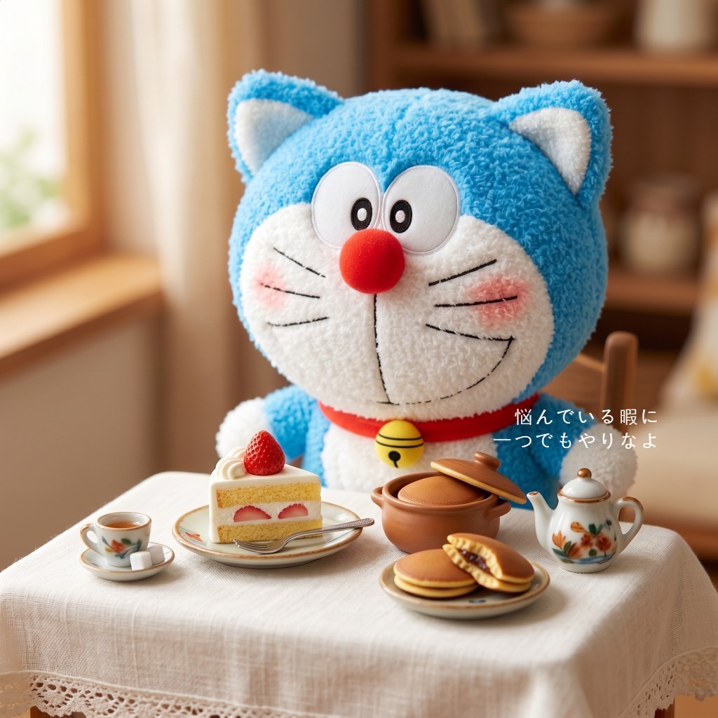かわいいバースデーバージョンのドラえもんぬいぐるみ、刺繍され - Embroidery Design Love のレビューと価格